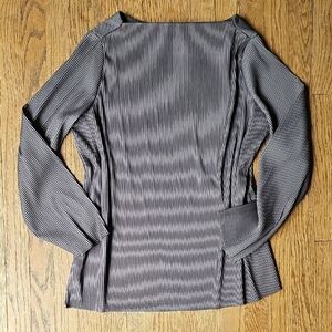 🔥2/$20🔥Vintage Gray Ribbed Long Sleeve Blouse Size M